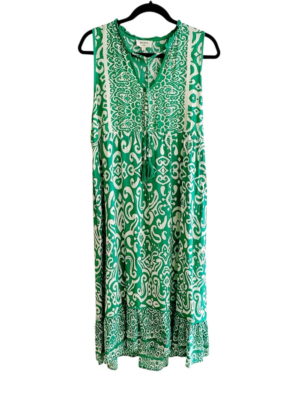 Umgee Boho Printed Sleeveless Rayon Midi Dress